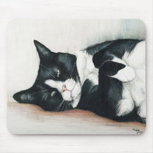 Tapis de souris d'art "de chat de smoking" (Devant)