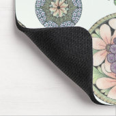 Tapis de souris d'art doodle coeur et fleurs. (Coin)