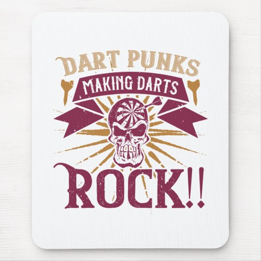 Tapis De Souris Darts - Dart Punks Fabriquant Darts Rock! (Devant)
