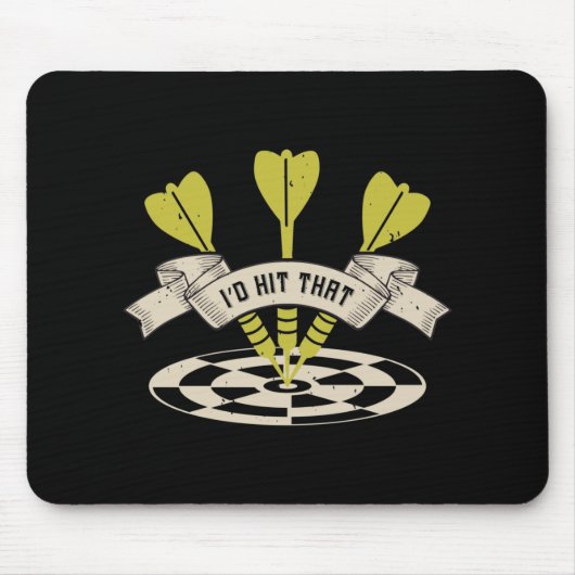 Tapis De Souris Darts - Je frapperais ce Bullseye (Devant)