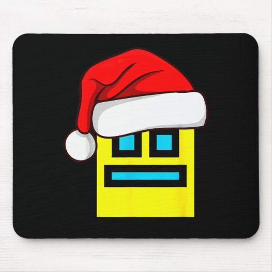 Tapis De Souris Dash Geometry Repeat Christmas Santa Hat Game Vide (Devant)