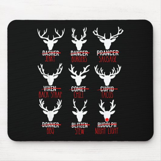 Tapis De Souris Dasher Dancer Prancer & Bourbon Noël (Devant)