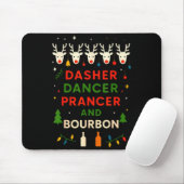 Tapis De Souris Dasher Dancer Prancer Bourbon Noël Drôle Holi (Avec souris)
