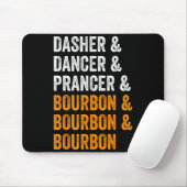 Tapis De Souris Dasher Dancer Prancer Bourbon Noël Drôle Holi (Avec souris)
