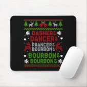 Tapis De Souris Dasher Dancer Prancer Bourbon Ugly Christmas Santa (Avec souris)