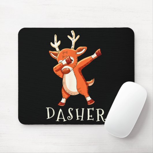 Tapis De Souris Dasher Santas Reindeers Family Matching Outfit Chr (Avec souris)