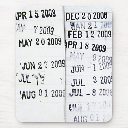 Tapis De Souris Date de la bibliothèque Timbre Mousepad (Devant)