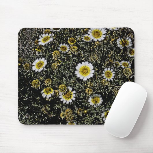 TAPIS DE SOURIS DATES BLANCHES, CENTRE JAUNE/EFFETS NUMÉRIQUES/PHO (Avec souris)