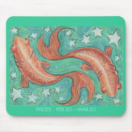 Tapis De Souris Dates de mousepad de Zodiac Pisces (Devant)