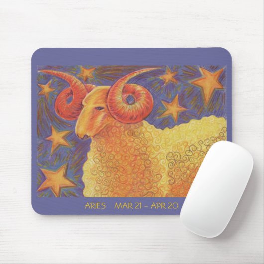 Tapis De Souris Dates de mousepad Zodiac Aries (Avec souris)