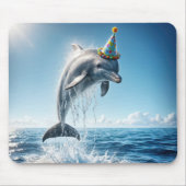 Tapis De Souris Dauphin avec Casquette de fête (Devant)