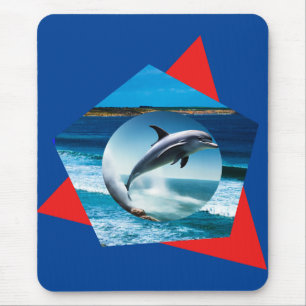 Tapis De Souris Dauphin Dansant Sur Les Vagues, Mousepad