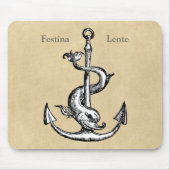 Tapis De Souris Dauphin et Ancre - Festina Lente (Devant)