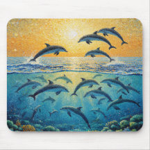 Dauphins au coucher du soleil l