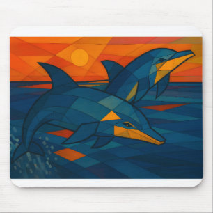 Tapis De Souris Dauphins de style cubique