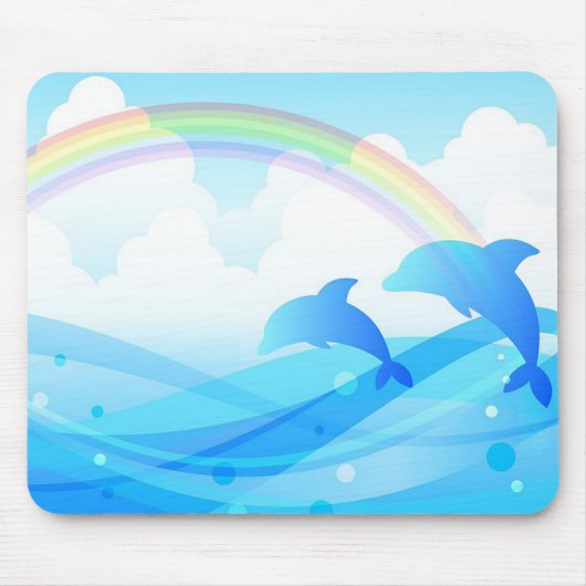 Tapis De Souris Dauphins et arc-en-ciel (Devant)