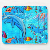 Tapis De Souris dauphins et poissons tropicaux mousepad (Devant)
