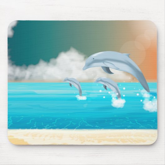 Tapis De Souris dauphins faisant des sauts dans l'océan         (Devant)