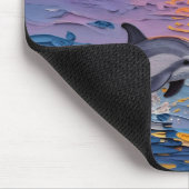 Tapis De Souris Dauphins Impasto et vagues océaniques (Coin)