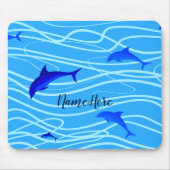 Tapis De Souris Dauphins Natation Personnaliser Ajouter votre nom  (Devant)