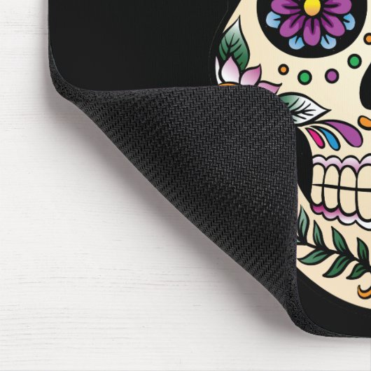 Tapis De Souris Day of the Dead Sugar Skull with Rose (Coin)