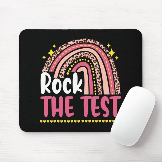 Tapis De Souris Day Rock The Test Teacher Test Day Rainbow Leop (Avec souris)