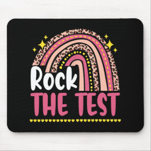 Tapis De Souris Day Rock The Test Teacher Test Day Rainbow Leop