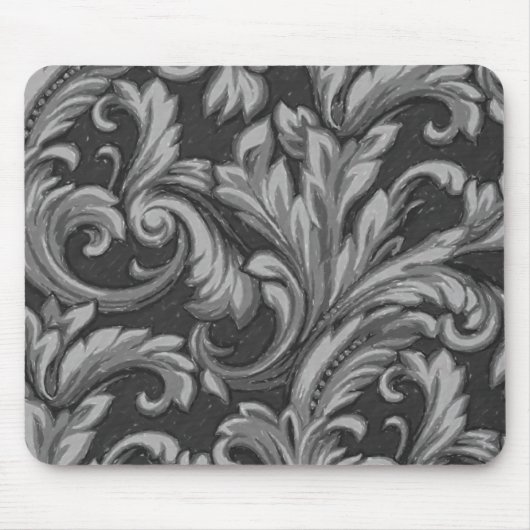 Tapis De Souris Dazzling Damask, Charbon (Devant)