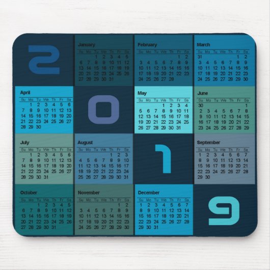 Tapis de souris de 2019 calendriers (Devant)