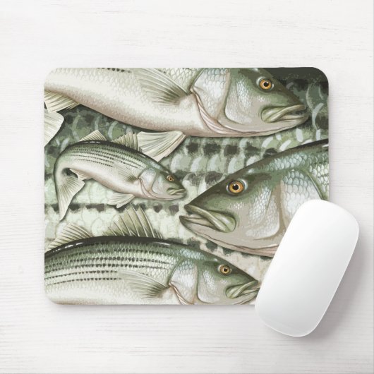 Tapis de souris de bar d'Amérique (Striper) (Avec souris)