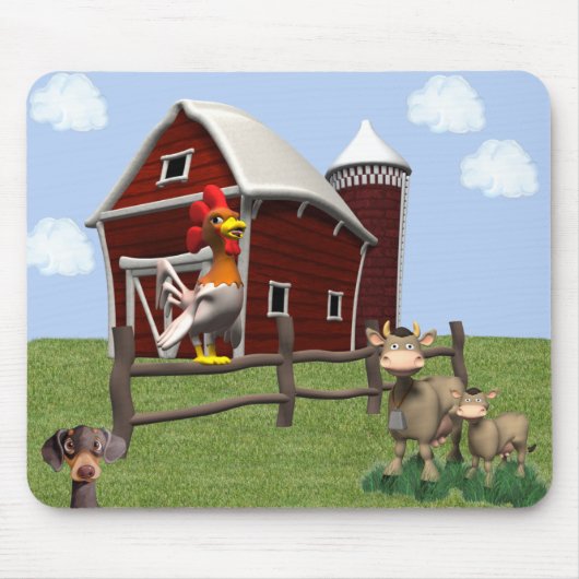 Tapis de souris de basse-cour avec les vaches et (Devant)
