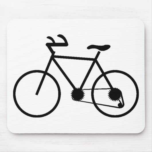 Tapis de souris de bicyclette noir sur mesure (Devant)
