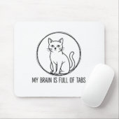 Tapis de souris de bureau Chat Drôle - Cerveau ple (Avec souris)
