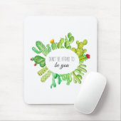 Tapis de souris de cactus d'aquarelle (Avec souris)