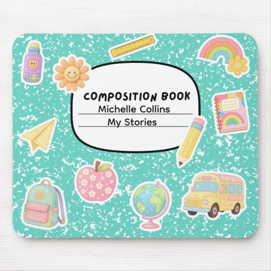 Tapis de souris de cahier de composition (personna (Devant)