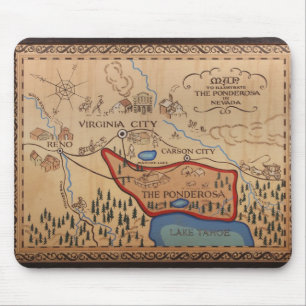 TAPIS DE SOURIS DE CARTE DE PONDEROSA