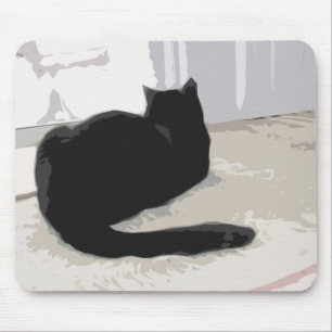 Tapis de souris de chat noir