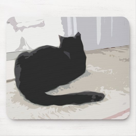 Tapis de souris de chat noir (Devant)