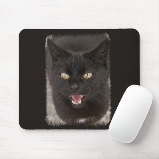 Tapis de souris de chat noir (Avec souris)
