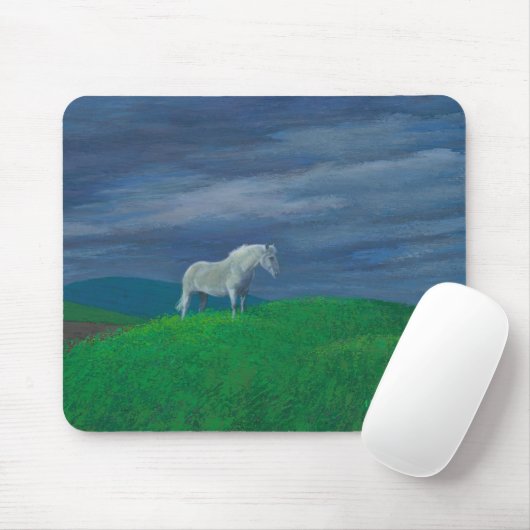Tapis de souris de cheval blanc (Avec souris)