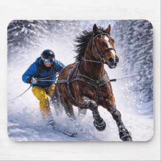 Tapis de souris de cheval d'hiver