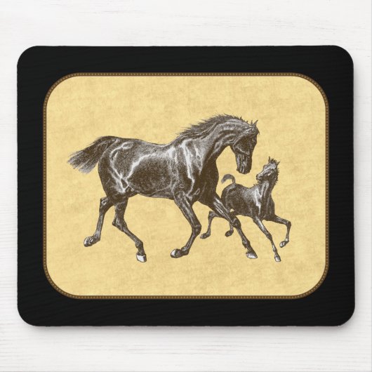 Tapis de souris de chevaux de gambades d'été (Devant)