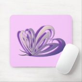 Tapis de souris de conception de coeur de papillon (Avec souris)
