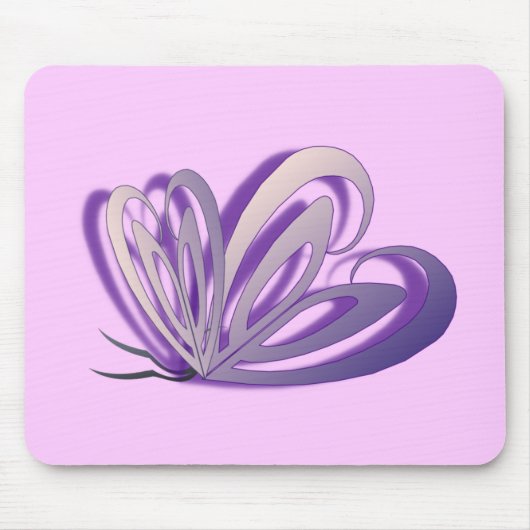 Tapis de souris de conception de coeur de papillon (Devant)