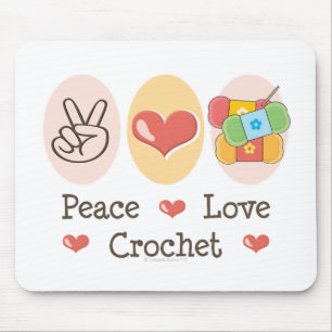 Tapis de souris de crochet d'amour de paix