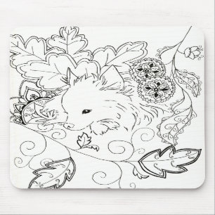 Tapis de souris de croquis de Pomeranian