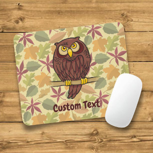 Tapis de souris de dessin animé de hibou