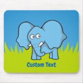 Tapis de souris de dessin animé éléphant bleu (Devant)