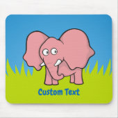 Tapis de souris de dessin animé éléphant rose (Devant)