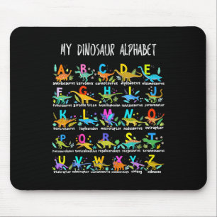 Tapis De Souris De Dinosaures Alphabet Abc Retour À L'Étudiant K À